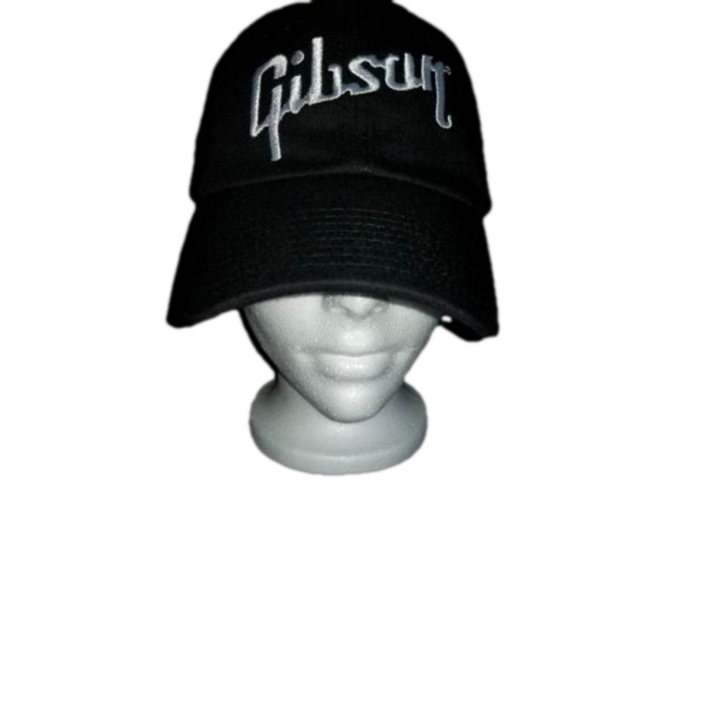 Gibson Guitars Fitted Cap Black White Logo Label Reads One Size